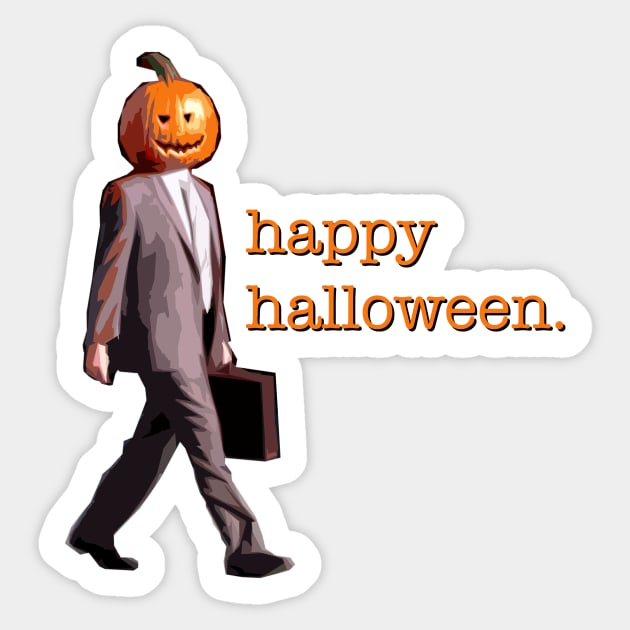 Dwight Halloween Pumpkin Sticker by TMW Design